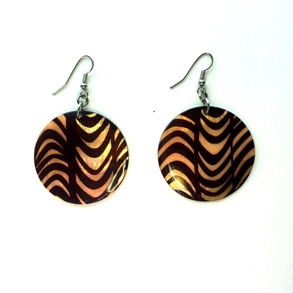 Acrylic Gold Espresso Earrings